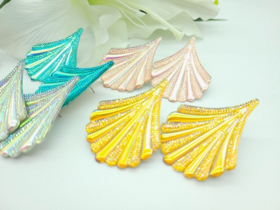 Preview: Mega Glitzer Fächer Ohrstecker